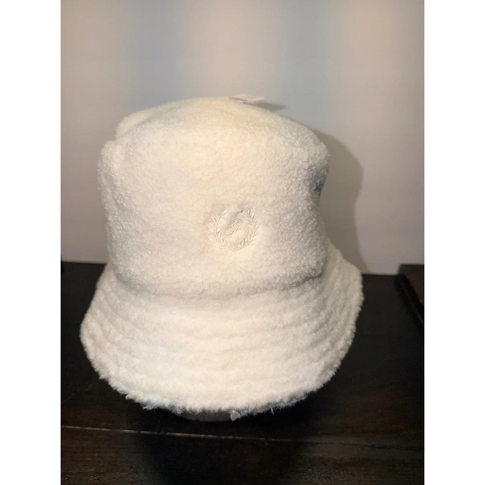 PINK Victoria's Secret Sherpa Bucket Hat Cream Off White Shearling‎ OSFM